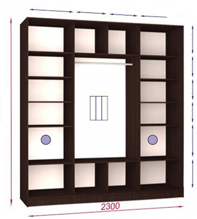 Шкаф купе Стандарт-1 Ретро-29 2300*2400*600 трехдверный