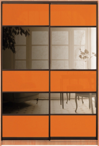 Шкаф купе Классик-1 Цветной комбинированный фасад-12 2000*2400*600 двухдверный