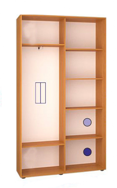 Шкаф купе Классик-1  Зеркало 1300*2100*600 двухдверный