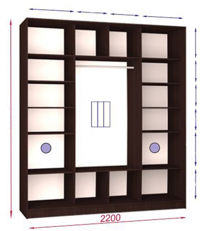 Шкаф купе Стандарт-1 Транспорт-26 2200*2400*600 трехдверный