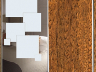 Шкаф купе Стандарт-1 ДСП/Зеркало с Пескоструем-4 1000*2000*450 двухдверный