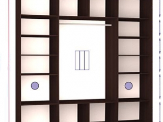 Шкаф купе Стандарт-1 ДСП/Тонированное зеркало с пескоструем-6 2400*2200*450 трехдверный