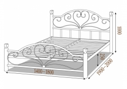 Металеве ліжко Джоконда / Джаконда на дерев'яних ногах
