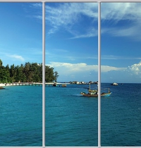 Шкаф купе Стандарт-1 Море-38 2300*2300*600 трехдверный