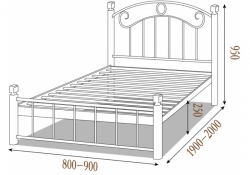Металеве ліжко Monro / Монро на дерев'яних ногах