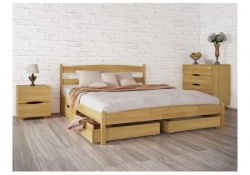 Ліжко дерев'яне Likeriya / Лікерія з ящиками