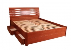 Ліжко дерев'яне Mariya / Марія Люкс з ящиками