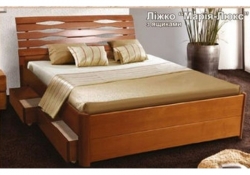 Ліжко дерев'яне Mariya / Марія Люкс з ящиками